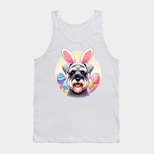 Miniature Schnauzer's Easter Celebration with Bunny Ears Tank Top